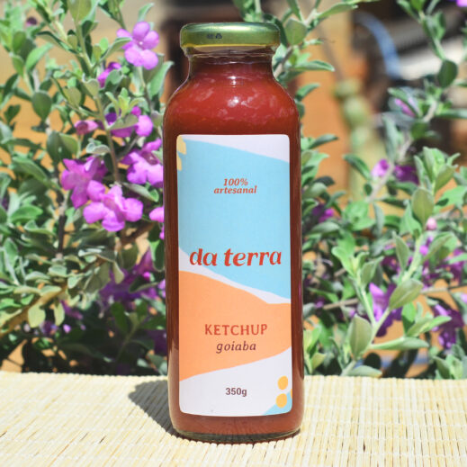 Ketchup de goiaba artesanal Da Terra em embalagem de vidro.